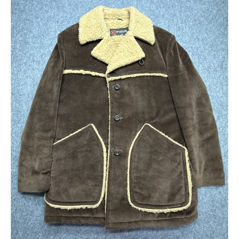 Mcgregor Jacket Mens 38 3 Button Corduroy Sherpa Lined Coat Western Marlboro Man